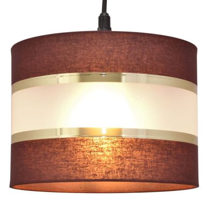 Żyrandol na lince HELEN 1xE27/15W/230V śr. 20 cm brązowy/czarny/złoty