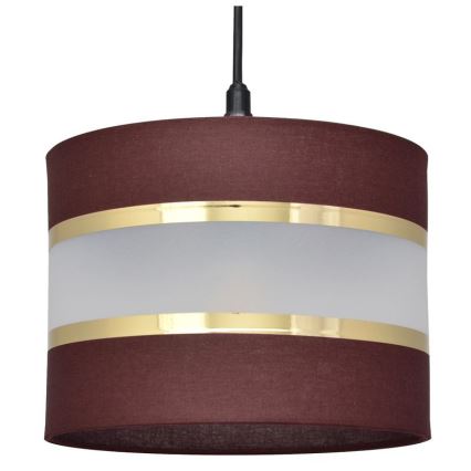 Żyrandol na lince HELEN 1xE27/15W/230V śr. 20 cm brązowy/czarny/złoty