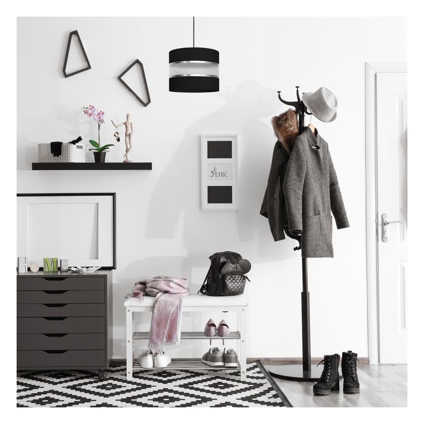 Żyrandol na lince HELEN 1xE27/15W/230V śr. 20 cm czarny/srebrny