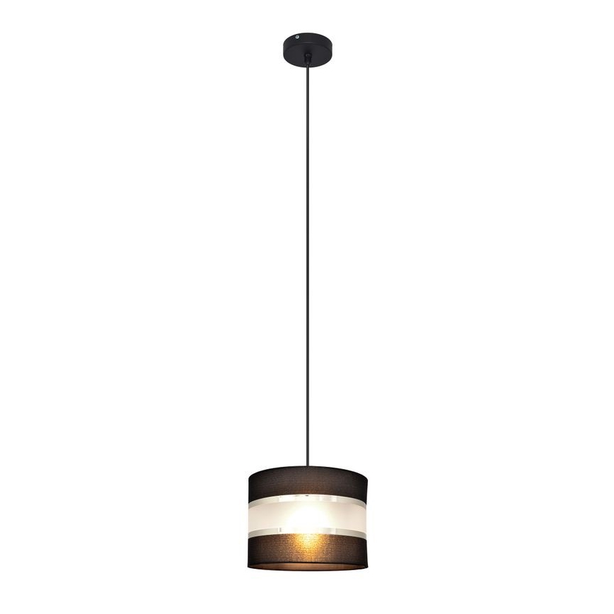 Żyrandol na lince HELEN 1xE27/15W/230V śr. 20 cm czarny/srebrny
