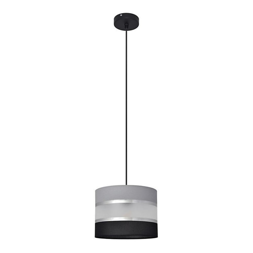 Żyrandol na lince HELEN 1xE27/15W/230V śr. 20 cm czarny/szary/srebrny