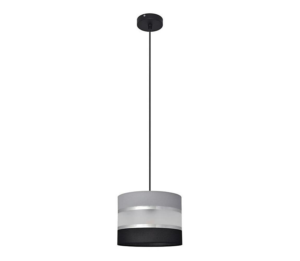 Żyrandol na lince HELEN 1xE27/15W/230V śr. 20 cm czarny/szary/srebrny