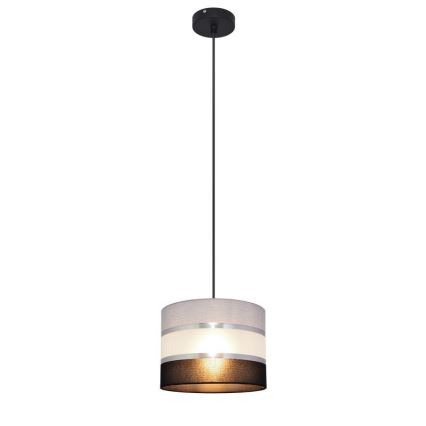 Żyrandol na lince HELEN 1xE27/15W/230V śr. 20 cm czarny/szary/srebrny