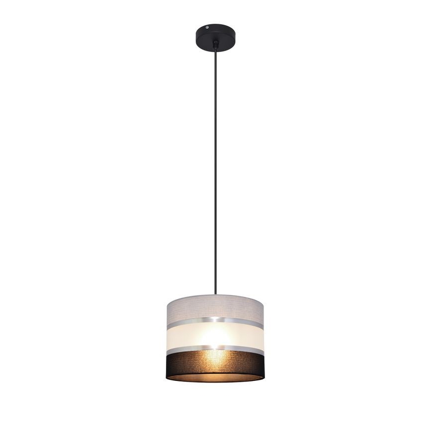 Żyrandol na lince HELEN 1xE27/15W/230V śr. 20 cm czarny/szary/srebrny