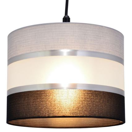 Żyrandol na lince HELEN 1xE27/15W/230V śr. 20 cm czarny/szary/srebrny