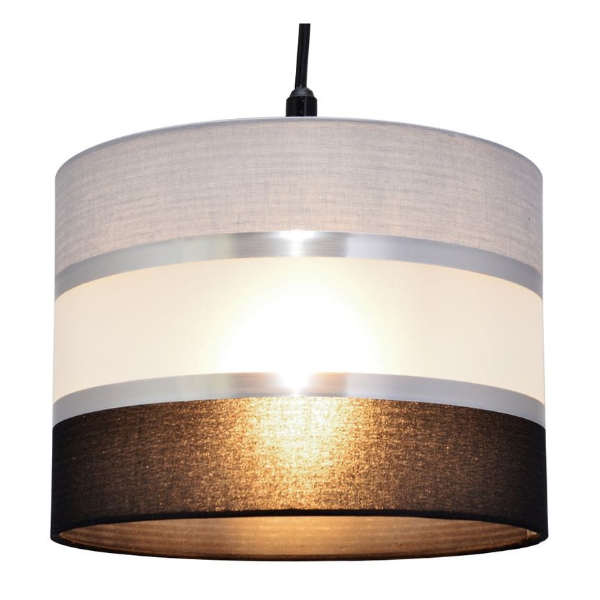 Żyrandol na lince HELEN 1xE27/15W/230V śr. 20 cm czarny/szary/srebrny