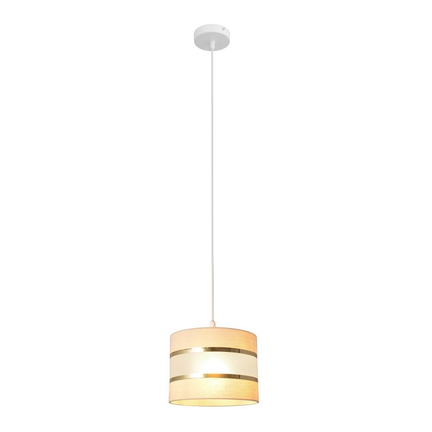 Żyrandol na lince HELEN 1xE27/15W/230V śr. 20 cm kremowy/złoty