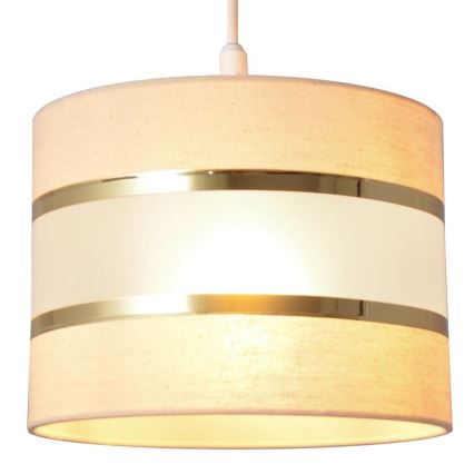 Żyrandol na lince HELEN 1xE27/15W/230V śr. 20 cm kremowy/złoty