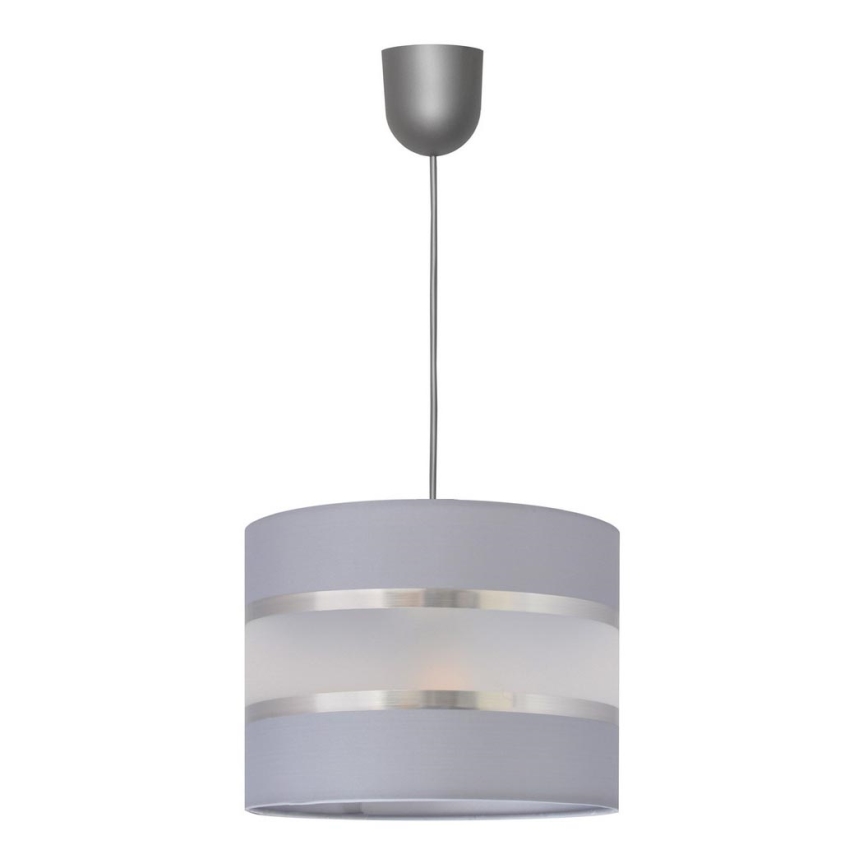 Żyrandol na lince HELEN 1xE27/15W/230V śr. 20 cm szary/srebrny