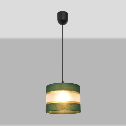 Żyrandol na lince HELEN 1xE27/15W/230V śr. 20 cm zielony/złoty
