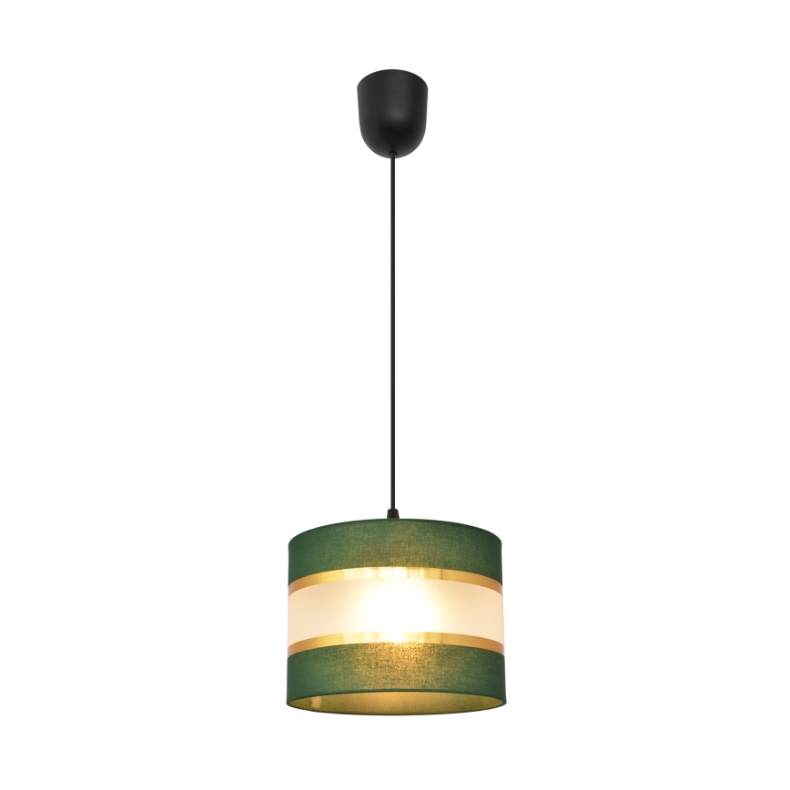 Żyrandol na lince HELEN 1xE27/15W/230V śr. 20 cm zielony/złoty