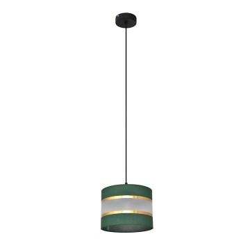 Żyrandol na lince HELEN 1xE27/15W/230V śr. 20 cm zielony/złoty