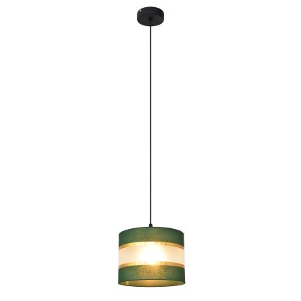 Żyrandol na lince HELEN 1xE27/15W/230V śr. 20 cm zielony/złoty