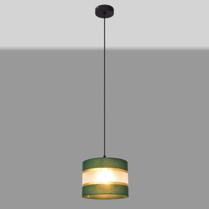 Żyrandol na lince HELEN 1xE27/15W/230V śr. 20 cm zielony/złoty