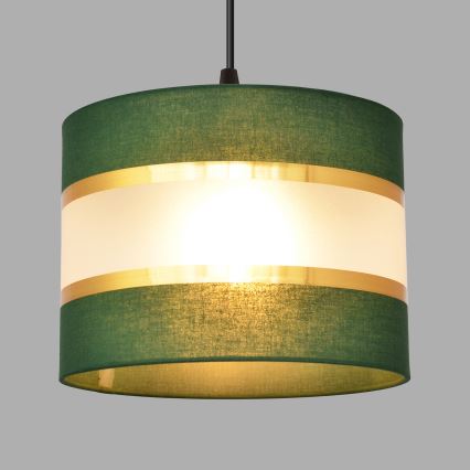 Żyrandol na lince HELEN 1xE27/15W/230V śr. 20 cm zielony/złoty