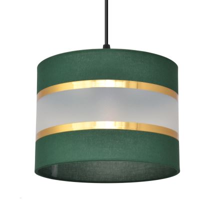 Żyrandol na lince HELEN 1xE27/15W/230V śr. 20 cm zielony/złoty
