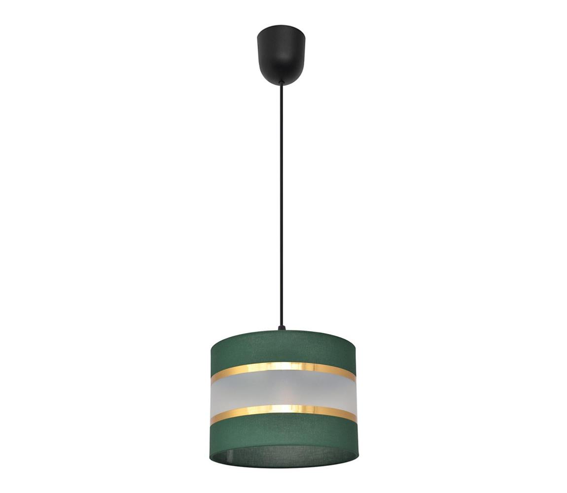 Żyrandol na lince HELEN 1xE27/15W/230V śr. 20 cm zielony/złoty