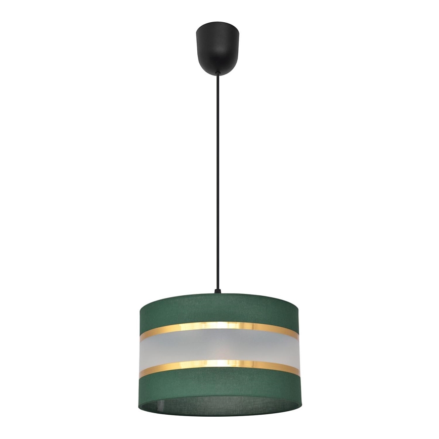 Żyrandol na lince HELEN 1xE27/15W/230V śr. 25 cm zielony/złoty