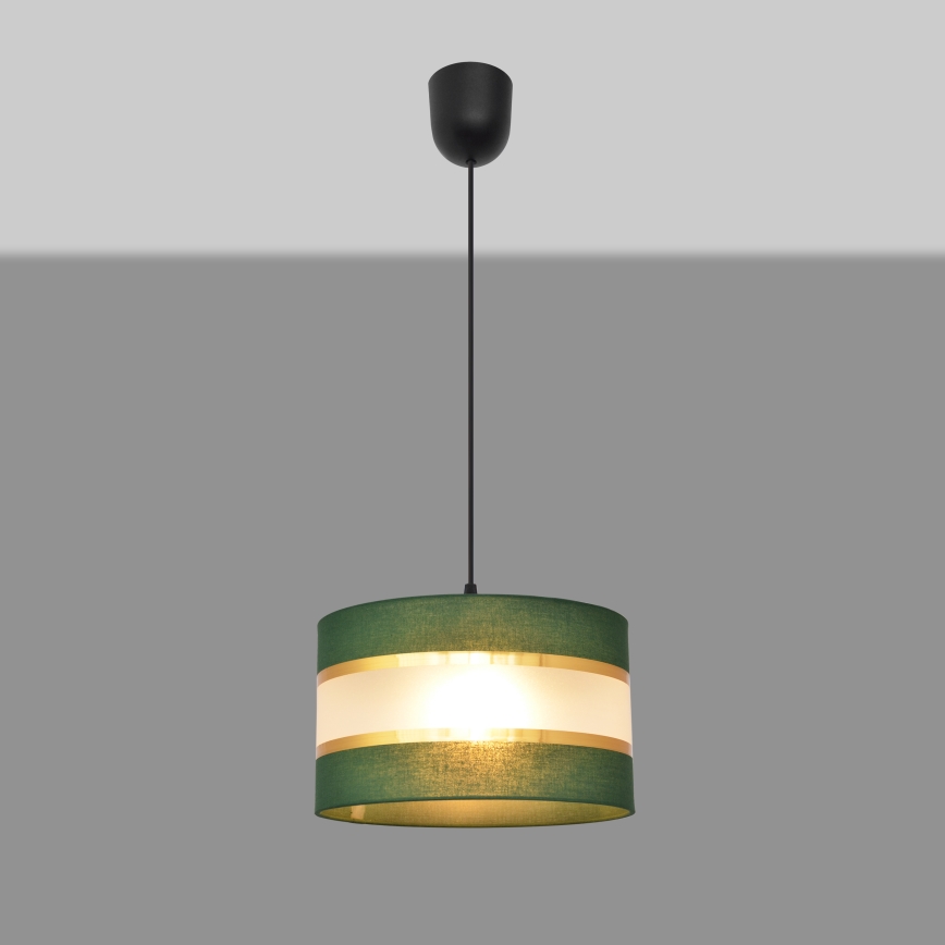 Żyrandol na lince HELEN 1xE27/15W/230V śr. 25 cm zielony/złoty