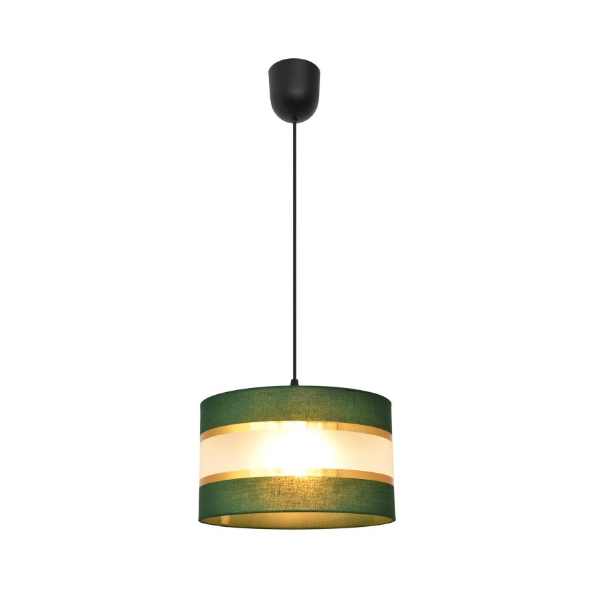Żyrandol na lince HELEN 1xE27/15W/230V śr. 25 cm zielony/złoty