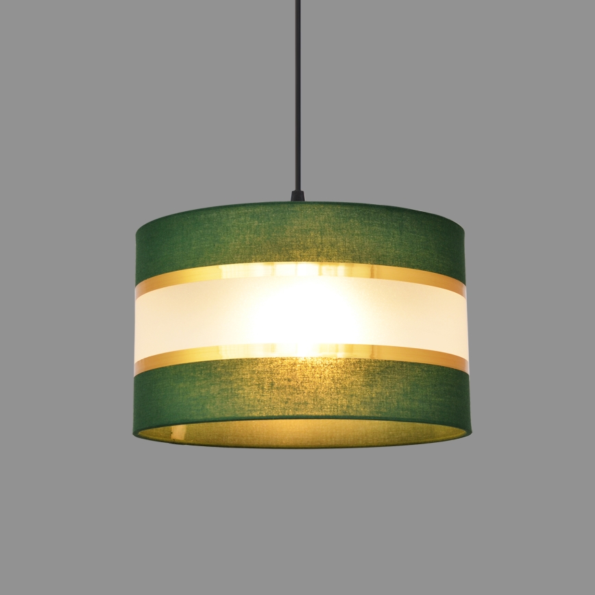 Żyrandol na lince HELEN 1xE27/15W/230V śr. 25 cm zielony/złoty