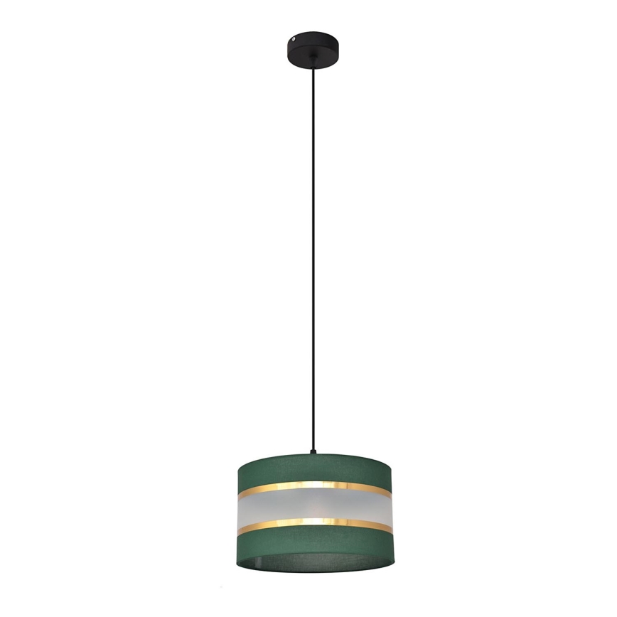Żyrandol na lince HELEN 1xE27/15W/230V śr. 25 cm zielony/złoty