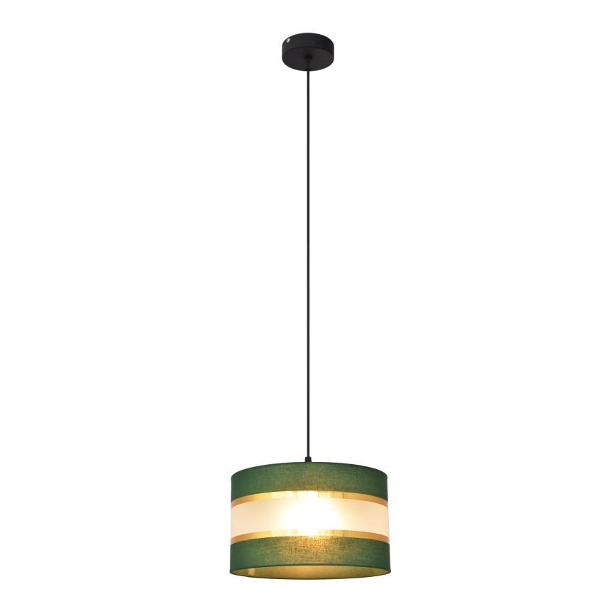 Żyrandol na lince HELEN 1xE27/15W/230V śr. 25 cm zielony/złoty