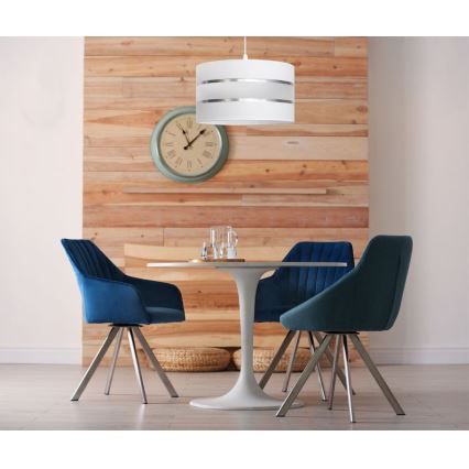 Żyrandol na lince HELEN 1xE27/15W/230V śr. 35 cm biały