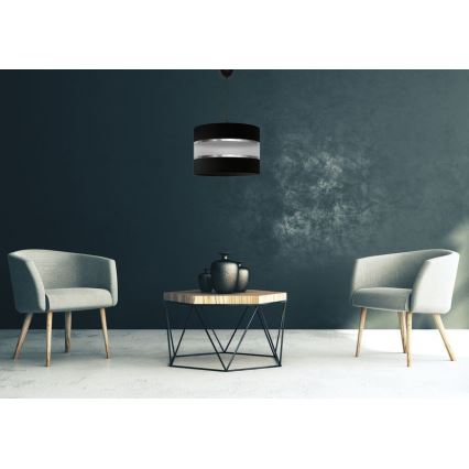 Żyrandol na lince HELEN 1xE27/15W/230V śr. 35 cm czarny/srebrny