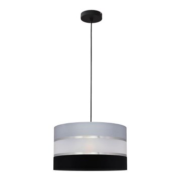 Żyrandol na lince HELEN 1xE27/15W/230V śr. 35 cm czarny/szary/srebrny