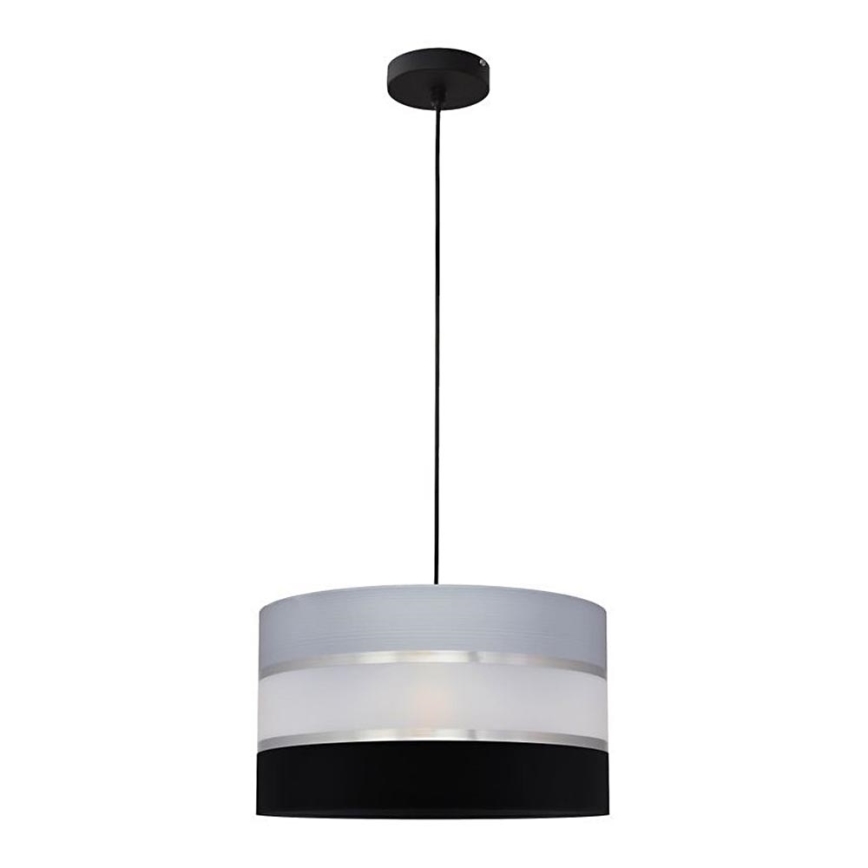 Żyrandol na lince HELEN 1xE27/15W/230V śr. 35 cm czarny/szary/srebrny