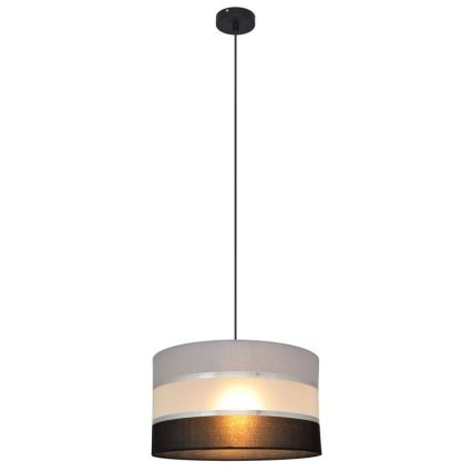 Żyrandol na lince HELEN 1xE27/15W/230V śr. 35 cm czarny/szary/srebrny