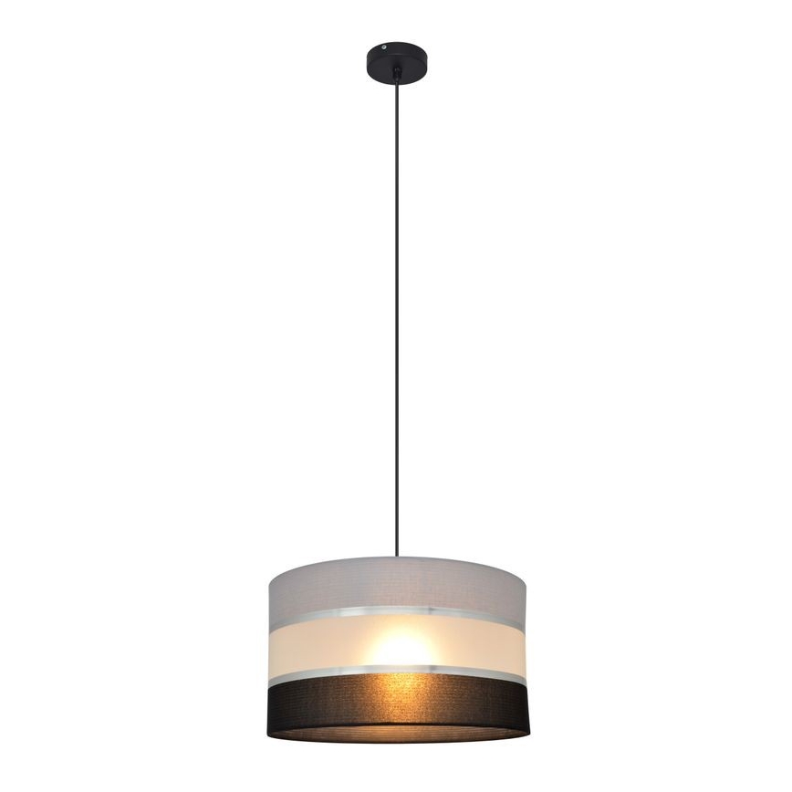 Żyrandol na lince HELEN 1xE27/15W/230V śr. 35 cm czarny/szary/srebrny