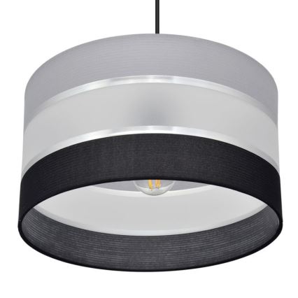 Żyrandol na lince HELEN 1xE27/15W/230V śr. 35 cm czarny/szary/srebrny