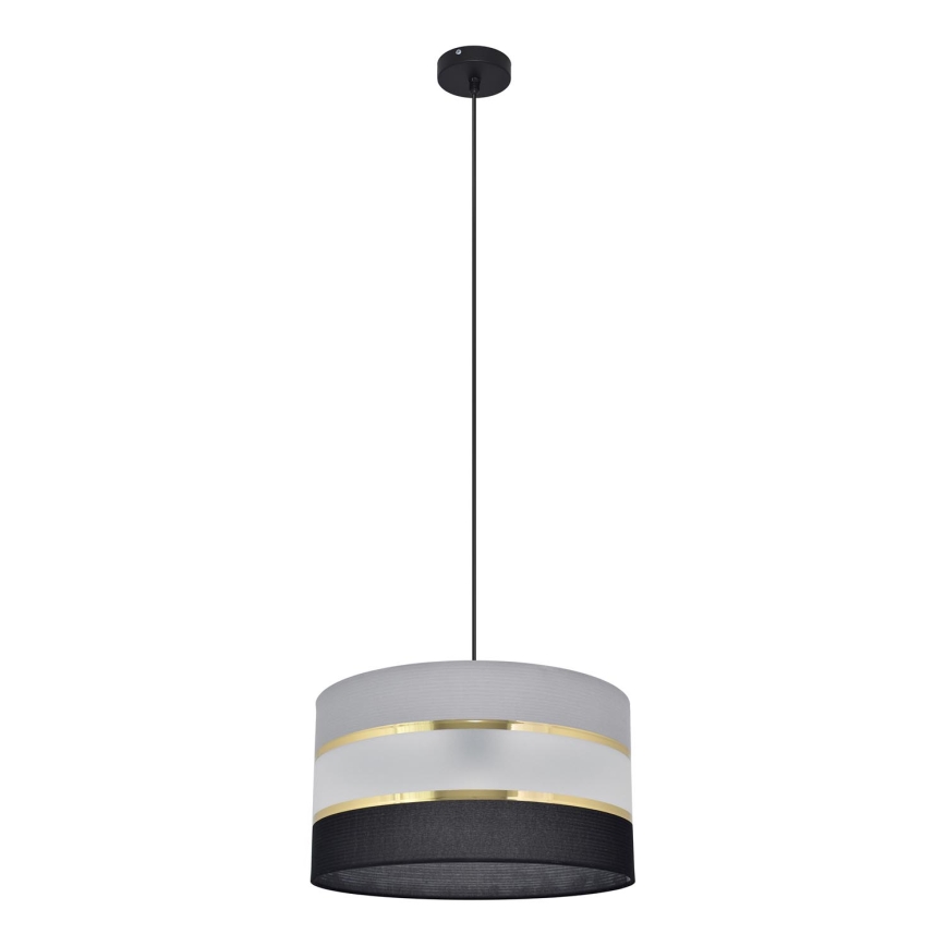 Żyrandol na lince HELEN 1xE27/15W/230V śr. 35 cm czarny/szary/złoty