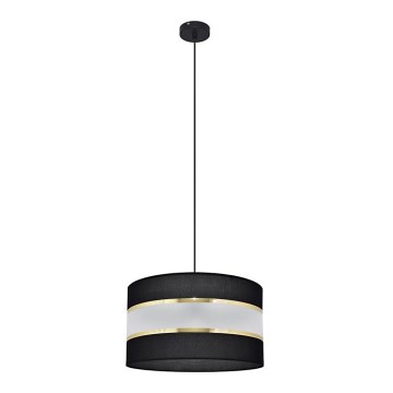 Żyrandol na lince HELEN 1xE27/15W/230V śr. 35 cm czarny/złoty
