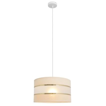 Żyrandol na lince HELEN 1xE27/15W/230V śr. 35 cm kremowy/złoty