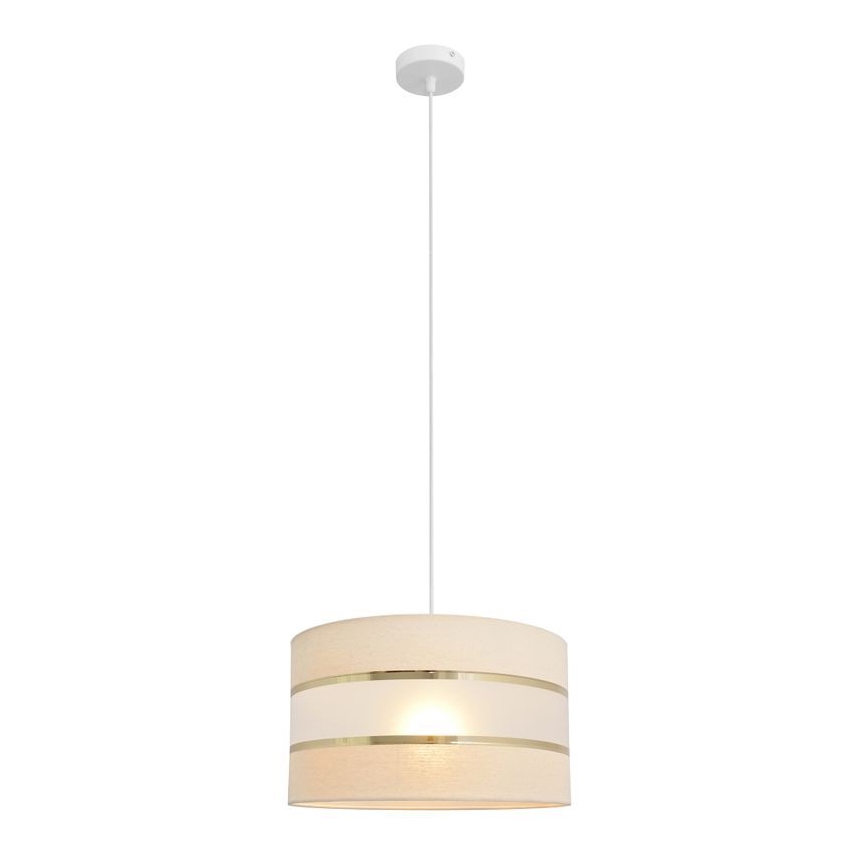 Żyrandol na lince HELEN 1xE27/15W/230V śr. 35 cm kremowy/złoty