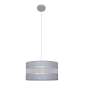 Żyrandol na lince HELEN 1xE27/15W/230V śr. 35 cm szary/srebrny