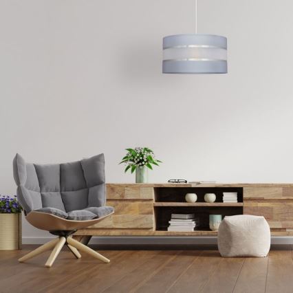 Żyrandol na lince HELEN 1xE27/15W/230V śr. 35 cm szary/srebrny