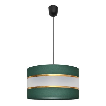 Żyrandol na lince HELEN 1xE27/15W/230V śr. 35 cm zielony/złoty