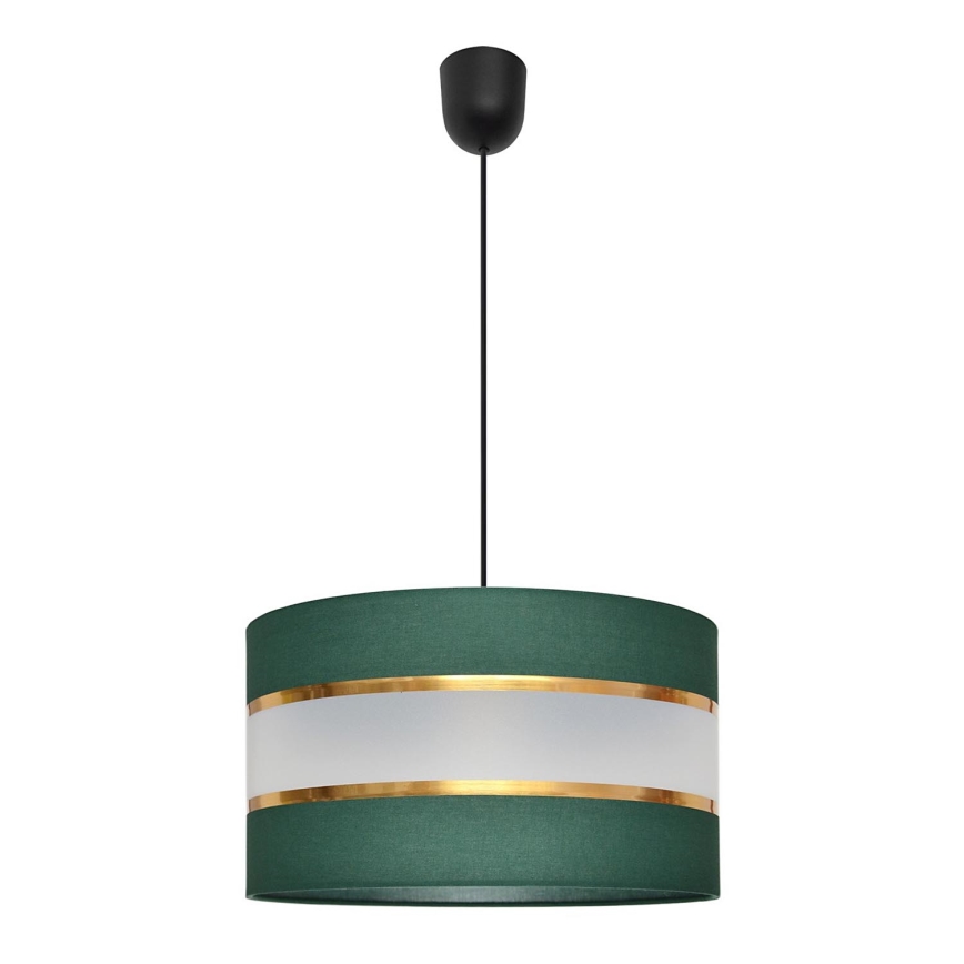 Żyrandol na lince HELEN 1xE27/15W/230V śr. 35 cm zielony/złoty