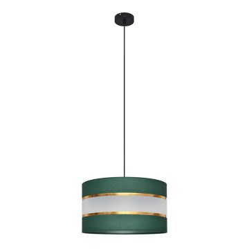 Żyrandol na lince HELEN 1xE27/15W/230V śr. 35 cm zielony/złoty