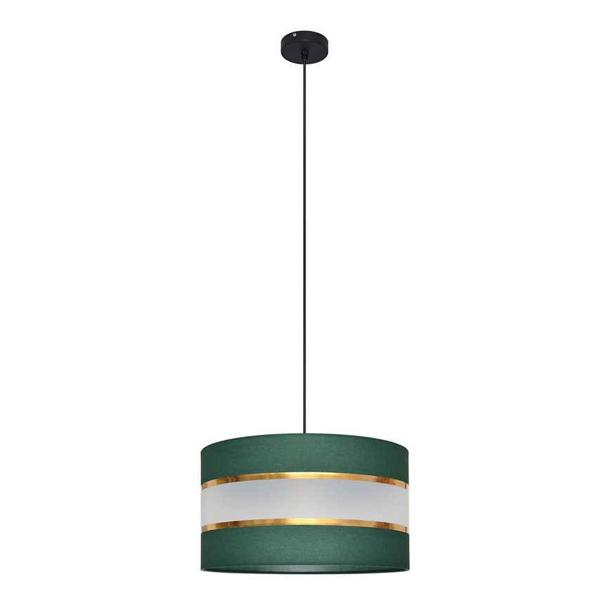 Żyrandol na lince HELEN 1xE27/15W/230V śr. 35 cm zielony/złoty