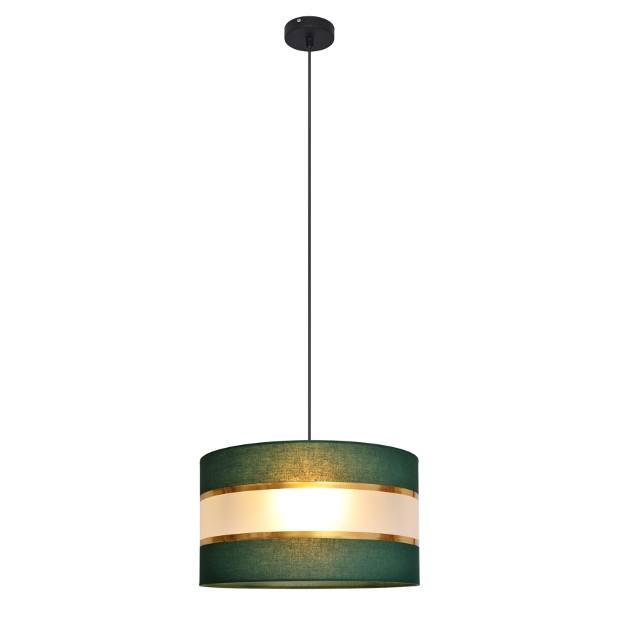 Żyrandol na lince HELEN 1xE27/15W/230V śr. 35 cm zielony/złoty