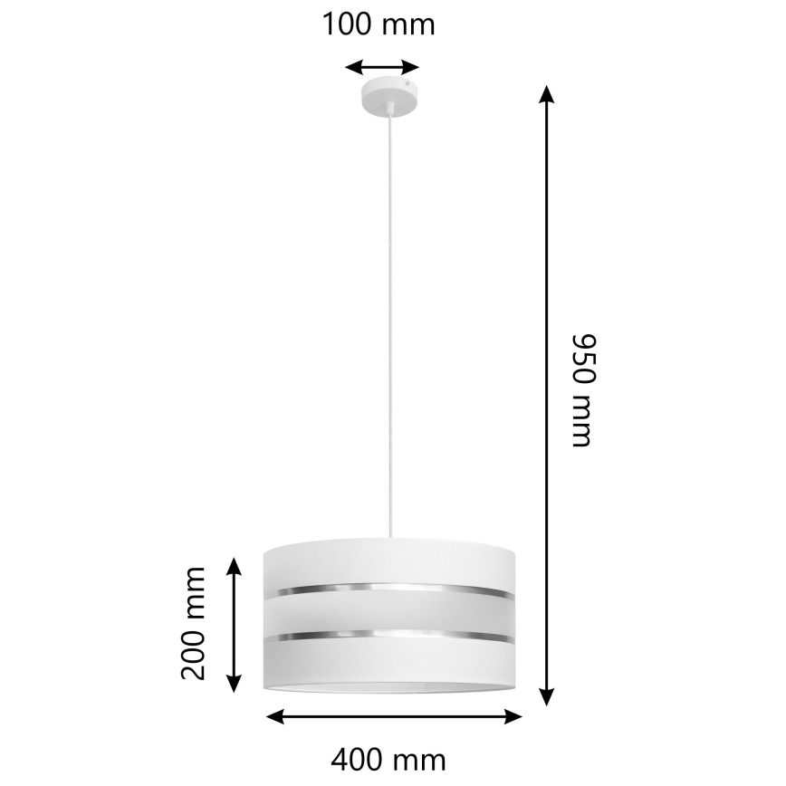 Żyrandol na lince HELEN 1xE27/15W/230V śr. 40 cm białe
