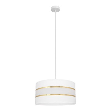 Żyrandol na lince HELEN 1xE27/15W/230V śr. 40 cm biały/złoty