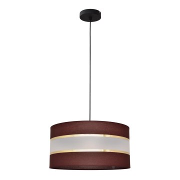 Żyrandol na lince HELEN 1xE27/15W/230V śr. 40 cm brązowy/czarny/złoty
