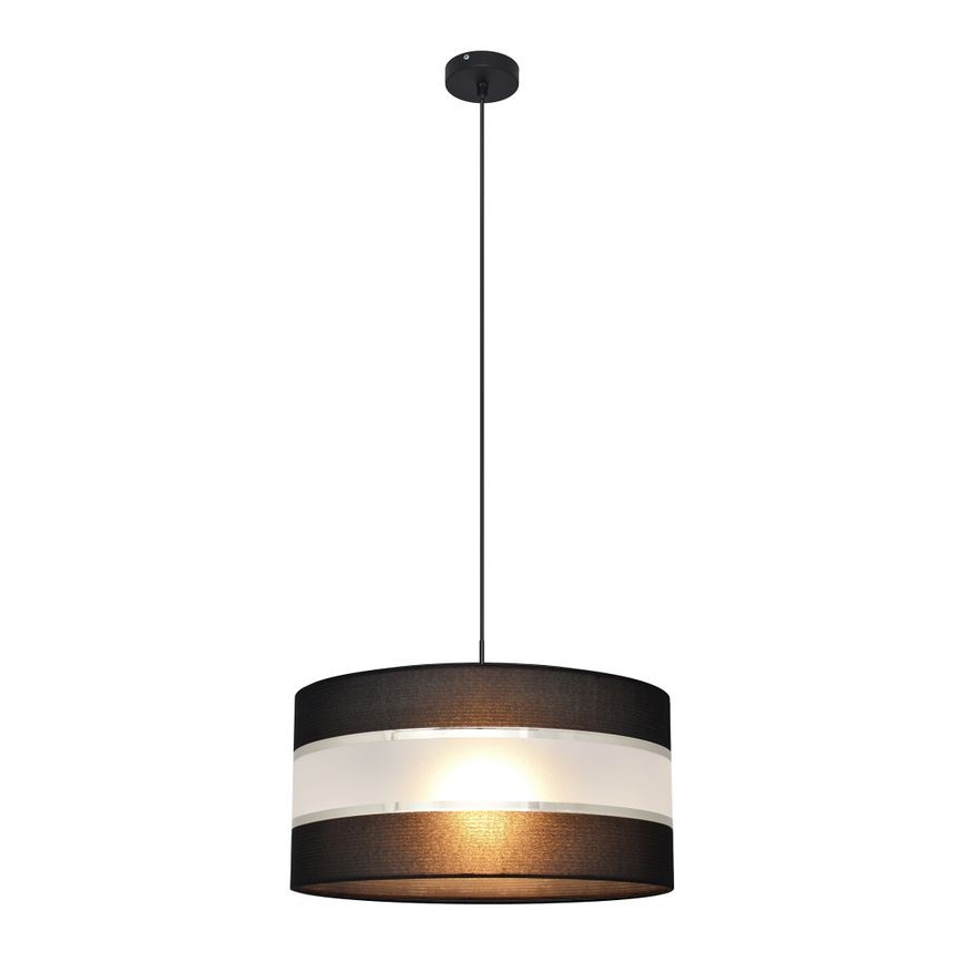 Żyrandol na lince HELEN 1xE27/15W/230V śr. 40 cm czarny/srebrny