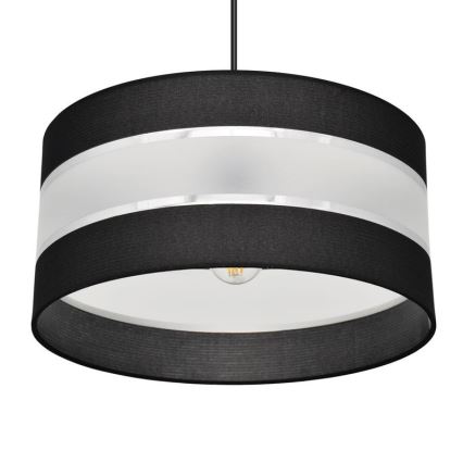 Żyrandol na lince HELEN 1xE27/15W/230V śr. 40 cm czarny/srebrny